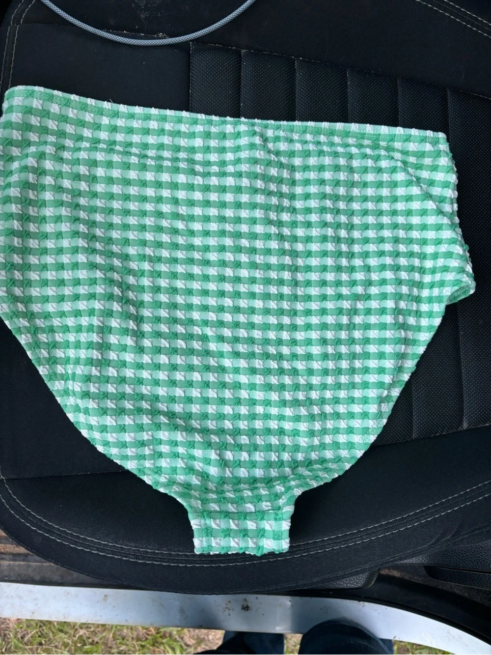High-Waisted Textured Bikini Bottom in Mint